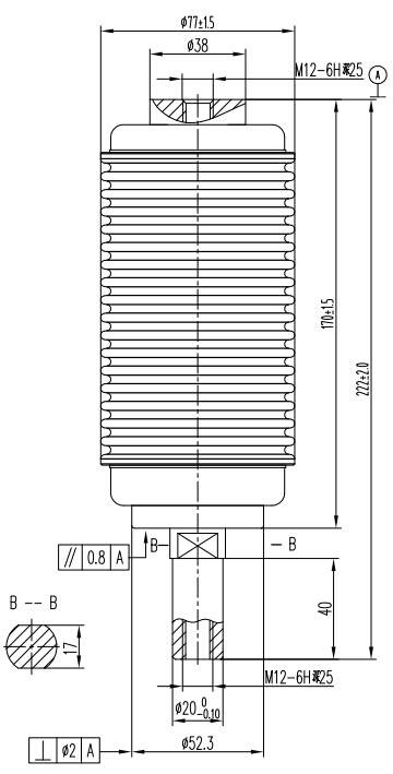 TF314Q負(fù)荷開關(guān)用真空滅弧室結(jié)構(gòu)圖